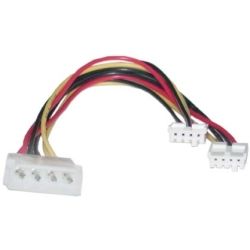 8Ware RC-5039 Molex Power Splitter Cable 2x3.5 F 1x5.25 M 30cm