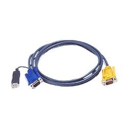 Aten 1.8M 3IN1 VGA CONSOLE TO USB PC KVM SLIM CABLE NO WTY