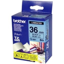 Brother TZ-561 Black Printing on Blue Tape