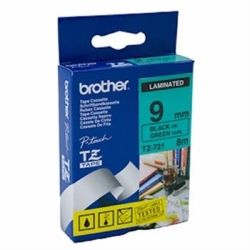 Brother TZ-721 Black Printing on Green Tape 9mm 8m (Laminated)