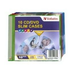 Verbatim 41853 CD/DVD Coloured Slim Cases (10Pk)