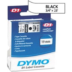 Dymo SD45803 45803 D1 Label Cassette 19mm x 7m - Black/White