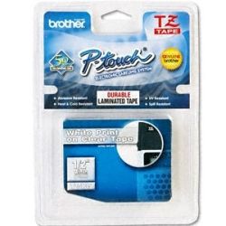 Brother TZE-135 12mm White on Clear TZE Tape - GENUINE