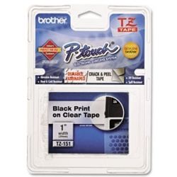 Brother TZE-151 24mm Black on Clear TZE Tape - GENUINE