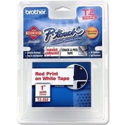 Brother TZE-252 24mm Red on White TZ Tape - GENUINE