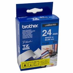 Brother TZE-555 24mm White on Blue TZE Tape - GENUINE