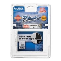 Brother TZE-S251 24mm Black on White Strong Adhesive TZ Tape - GENUINE