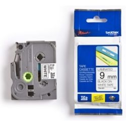 Brother TZE-221 9mm Black on White TZ Tape - GENUINE