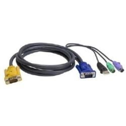 Aten 2L-5302UP KVM Cable PS2M PS2M HD15F USB A M HD15M 2M