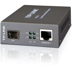 TP-Link 1000M RJ45 to 1000M single-mode LC fiber Converter, SFP Slot Supporting MiniGBIC Modules