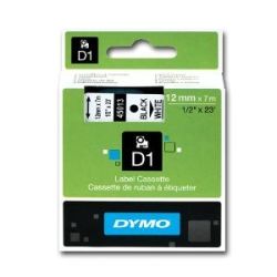 Dymo SD45013 45013 D1 Label Cassette 12mm x 7m - Black/White