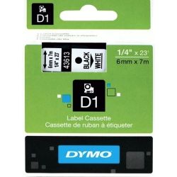 Dymo SD43613 43613 D1 Label Cassette 6mm x 7m - Black/White