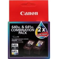 Canon PG640XLCL641XL 1x Black PG640XL + 1x Colour CL641XL Ink Cartridge Combination Pack - GENUINE