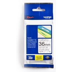 Brother TZE161 36mm Black on Clear TZ Tape