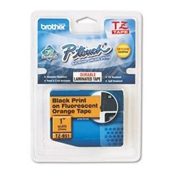 Brother TZE-B51 24mm Black on Fluoro Orange TZE Tape