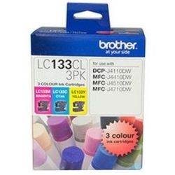 Brother LC133 3-Pack CMY Colour Value Pack (0.6K/ea) - GENUINE