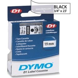 Dymo SD45800 45800 D1 Label Cassette 19mm x 7m - Black/Clear