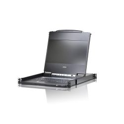 Aten Rackmount USB DVI/VGA/HDMI Single Rail Slideaway 17.3 Widescreen Full HD LCD KVM Console