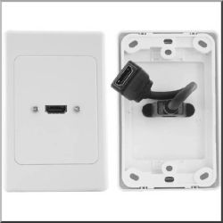 Media Hub HDMI1FLEX HDMI Single Wall Plate with Flexible Rear Socket
