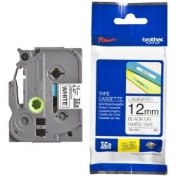 Brother TZE231 12mm Black on White TZE Tape - GENUINE