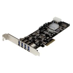 StarTech 4-Port PCI Express (PCIe) SuperSpeed USB 3.0 Card Adapter w/ 2 Dedicated 5Gbps Channels UASP SATA/LP4 Power