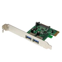 StarTech 2-Port PCI Express (PCIe) SuperSpeed USB 3.0 Card Adapter with UASP - SATA Power
