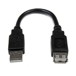 StarTech STARTECH.COM 0.15M USB2.0 A TOA Extension CABLE M TO F BLACK LTW