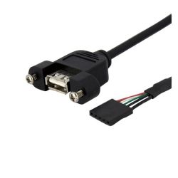 StarTech 3ft Panel Mount USB Cable USB A to Motherboard Header Cable F/F