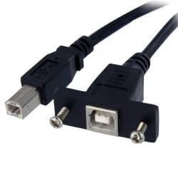 StarTech 3ft Panel Mount USB Cable B to B - F/M