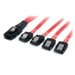 StarTech STARTECH.COM 50CM SFF-8087/36 PIN to 4X SATA 7 PIN CABLE 6Gbps RED LTW