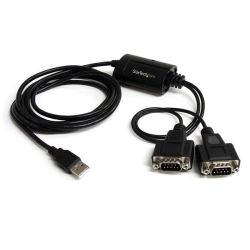 StarTech 2-Port FTDI USB to Serial RS232 Adapter Cable with COM Retention