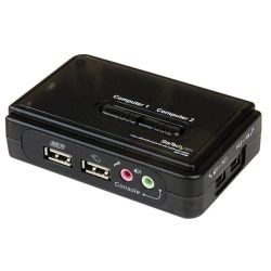 StarTech STARTECH.COM 2 Port VGA KVM SWITCH USB-A AUDIO 2IN1 VGA USB CABLE INCLUDED HOTKEY 2YR
