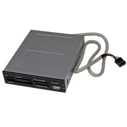 StarTech 3.5 inch Front Bay 22-in-1 USB 2.0 Internal Multi Media Memory Card Reader - Black