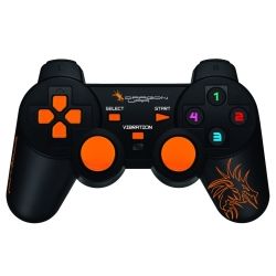 DragonWar Shock Wired Game Controller, Wired USB Plug and Play, 2 Vibration Motors, Compatible with Win, 1yr Wty