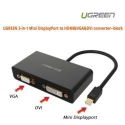 UGREEN 3-in-1 Mini DisplayPort to HDMI/VGA/DVI Converter Black