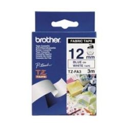 Brother 12MM Blue White Tape Fabric TZE Tape
