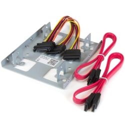 StarTech Dual 2.5 inch to 3.5 inch HDD Bracket for SATA Hard Drives - 2 Drive 2.5 inch to 3.5 inch Bracket for Mounting Bay