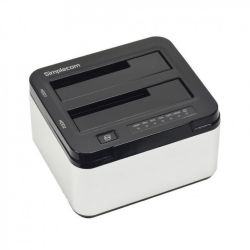 Simplecom SD322 Dual Bay USB 3.0 Aluminium Docking Station for 2.5 inch and 3.5 inch SATA HDD - Silver