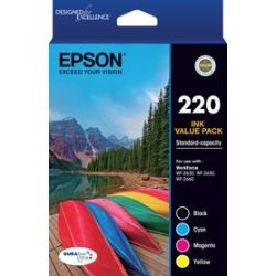 Epson 220 Four CLR STD Value PK (BLK C M Y) WF-2630 WF-2650 and WF-2660