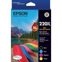 Epson 220XL Capacity Four Colour Value Pack (Black, Cyan, Magenta and Yellow)-Epson WorkForce WF-2630, WF-2650 and WF-2660