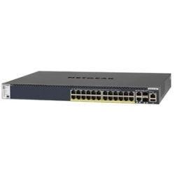 NETGEAR M4300-28G-PoE+ 24-Port Fully Managed Stackable Layer 3 PoE+ Switch (24x 1G Ports with 2x 10GBASE-T and 2x SFP+ 550W PSU)