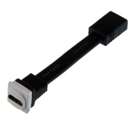4Cabling 15cm HDMI V1.4 Insert Lead (F-F) (White Bezel) Clipsal Compatible