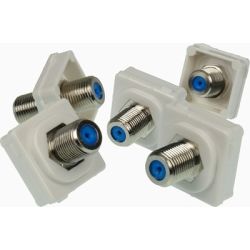 4Cabling F Type Female F Type Female 3GHz Clipsal Style Coupler Insert White