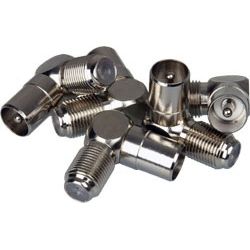 F Type Female - PAL Male Right Angle Adapter