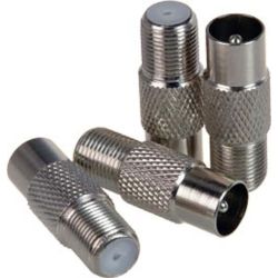 F Type Female - PAL Male Adapter Hybrid Coupler - Barrel/Straight
