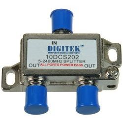 2 Way Splitter F Type 5-2400MHZ, All Ports Power Pass - DC Only