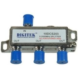 4Cabling 3 Way Splitter F Type 5-2400MHZ All Ports Power Pass DC Only