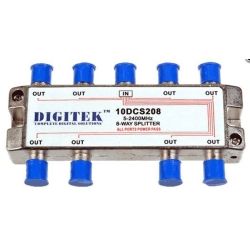 8 Way Splitter F Type 5-2400MHZ, All Ports Power Pass - DC Only