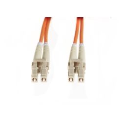 3m LC-LC OM1 Multimode Fibre Optic Duplex Patch Lead: 3mm Oversleeving