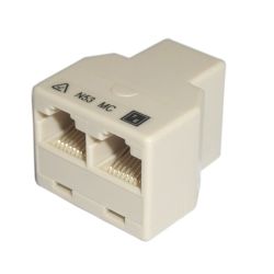 RJ45 Modular Coupler 3-Way Straight Thru 1x RJ45 Female to 2x RJ45 Female 8P8C